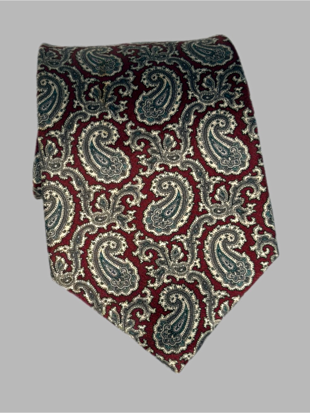 Vintage Oscar de la Renta Couture Collection Silk Paisley Tie